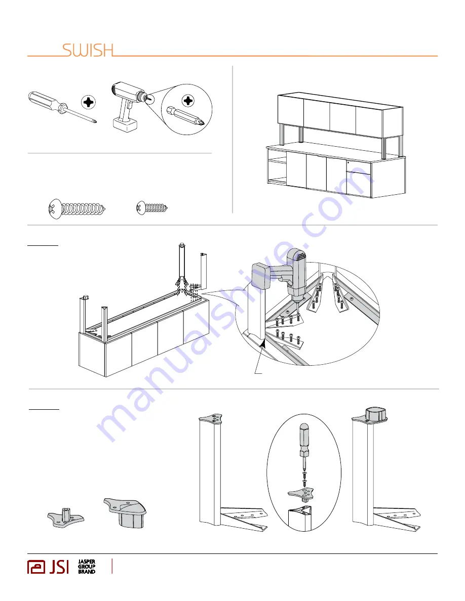 JSI SWISH Overhead Supports Installation Instructions Download Page 1