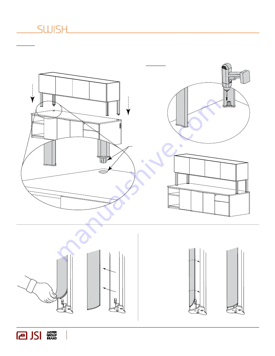 JSI SWISH Overhead Supports Installation Instructions Download Page 2