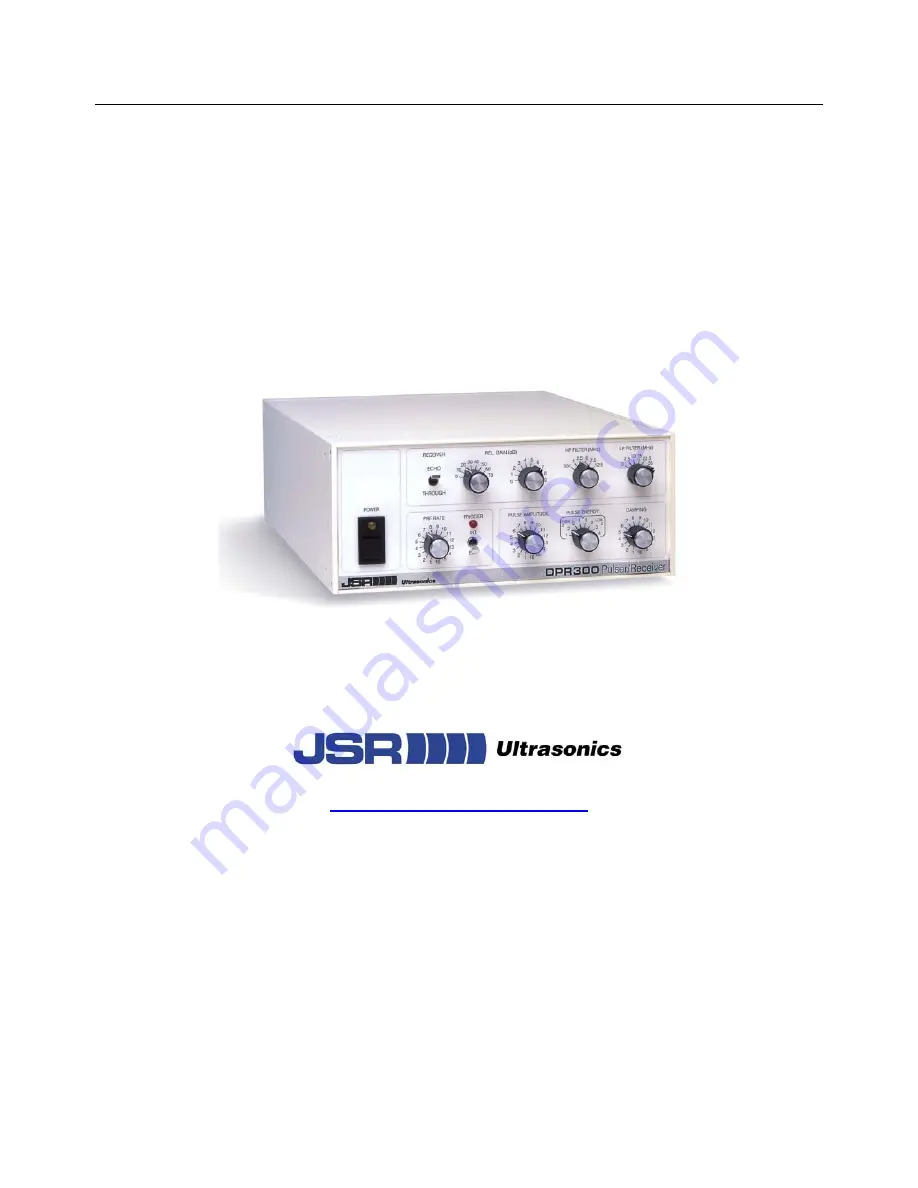 JSR Ultrasonics DPR300 Скачать руководство пользователя страница 1