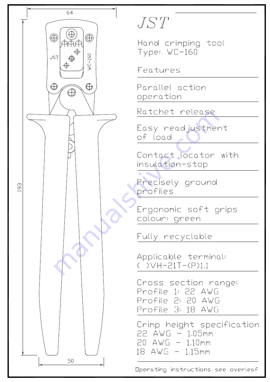 JST WC-160 Instruction Manual Download Page 1