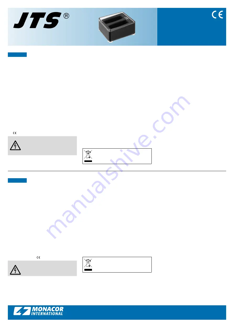 JTS TG-10CH2 Quick Manual Download Page 1