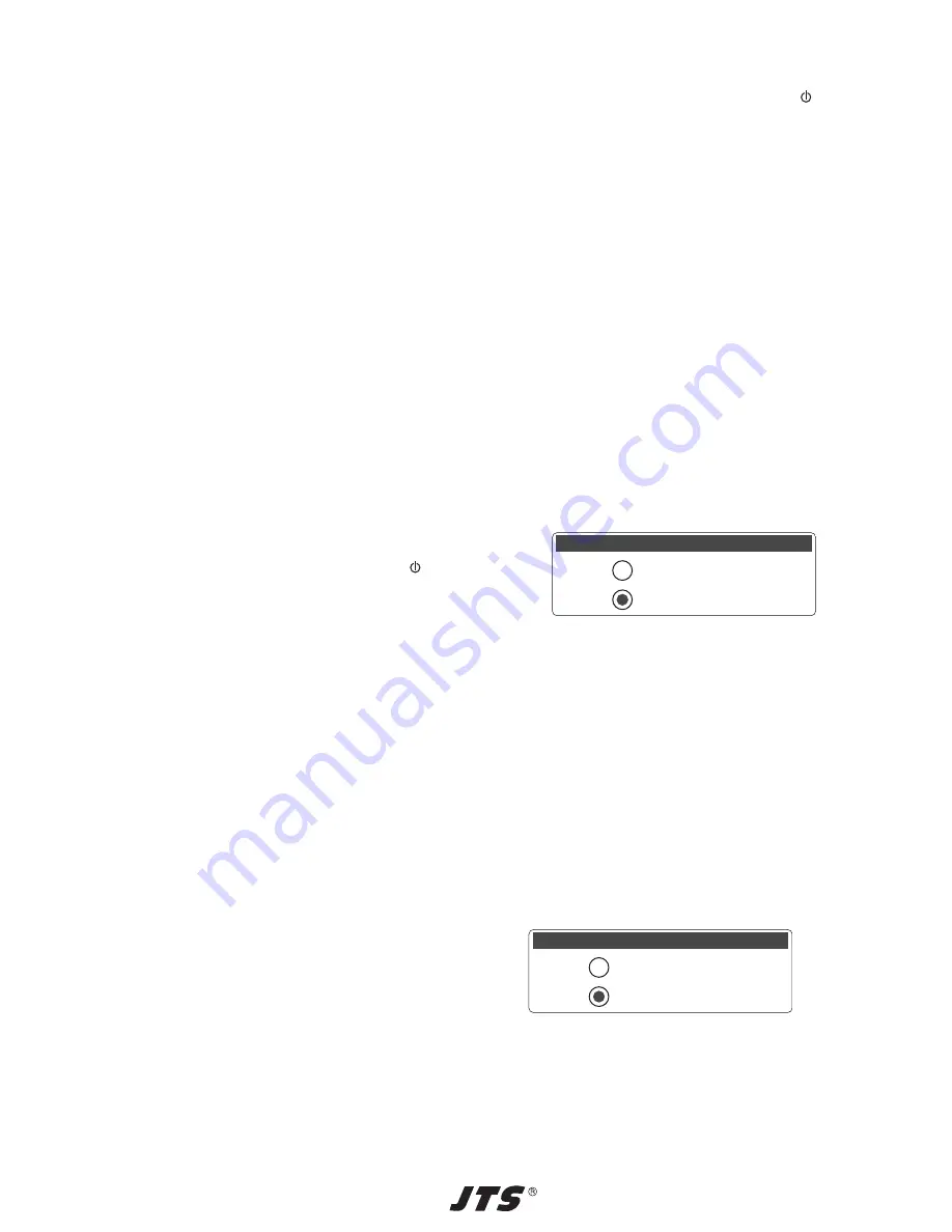 JTS UF-10R/12 Instruction Manual Download Page 14