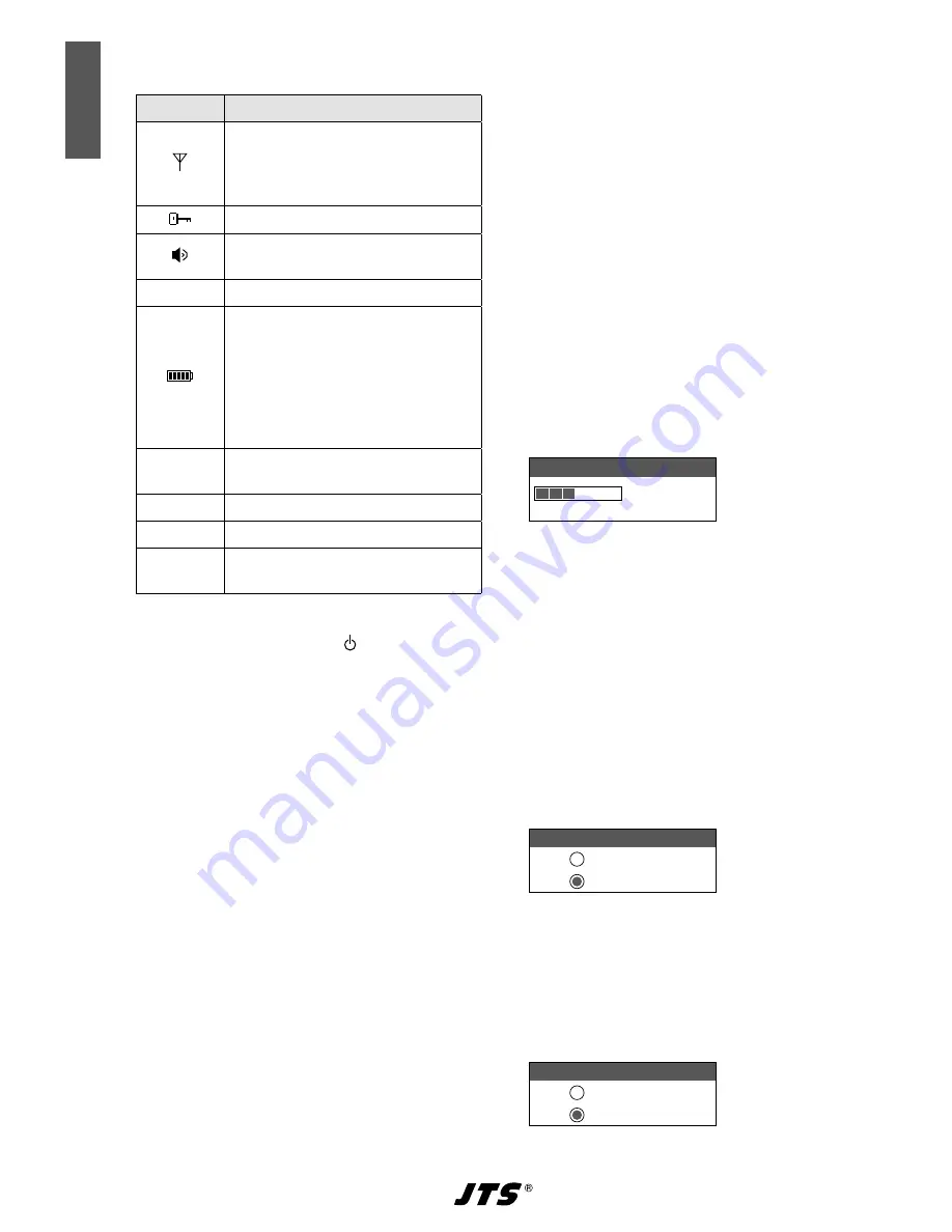 JTS UF-20R/5 Instruction Manual Download Page 8