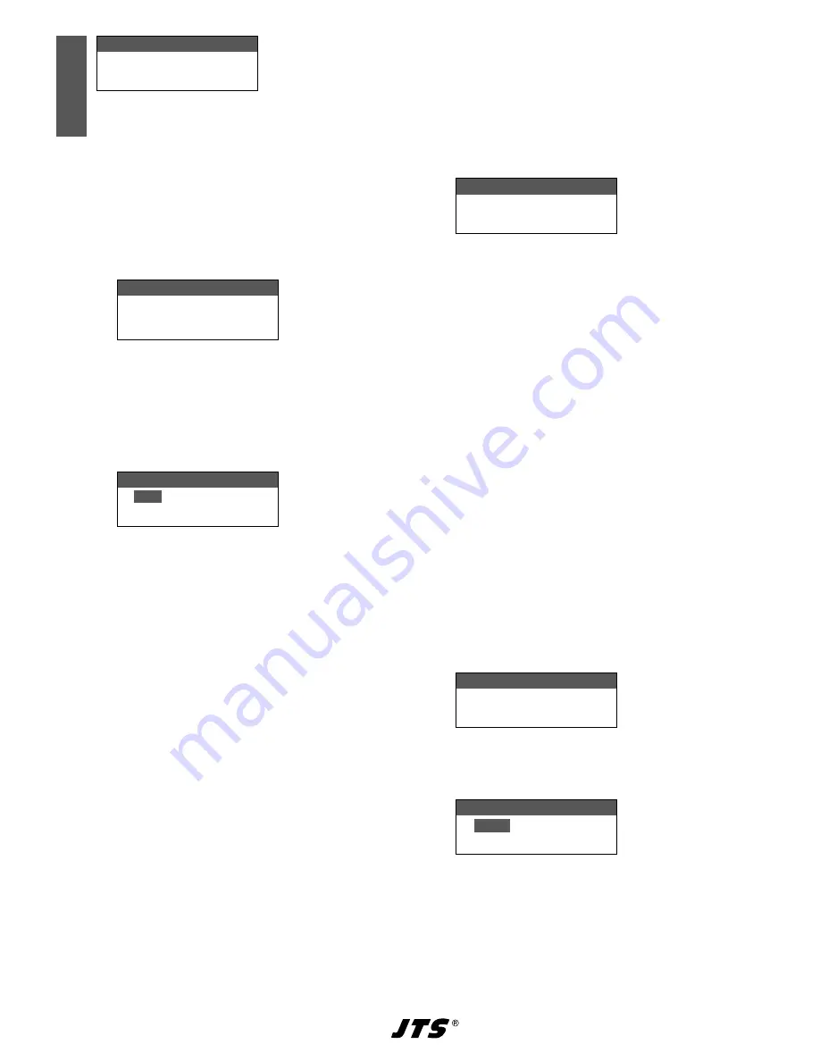 JTS UF-20R/5 Instruction Manual Download Page 20