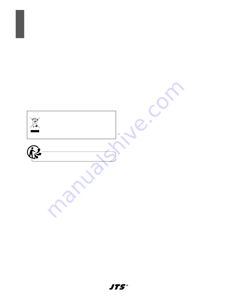 JTS UF-20R/5 Instruction Manual Download Page 26