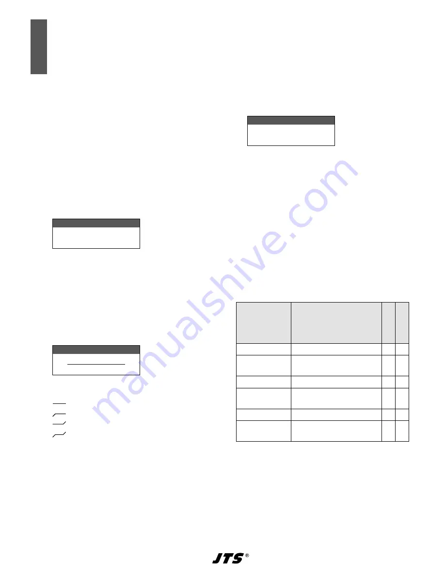 JTS UF-20R/5 Instruction Manual Download Page 42