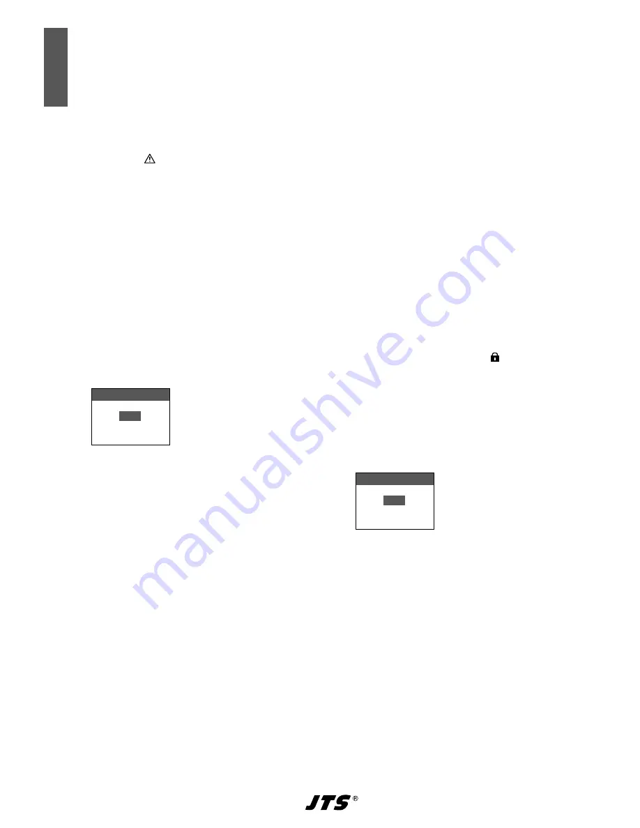 JTS UF-20TB/5 Instruction Manual Download Page 10