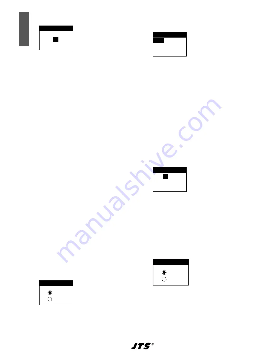 JTS UF-20TB/5 Instruction Manual Download Page 16