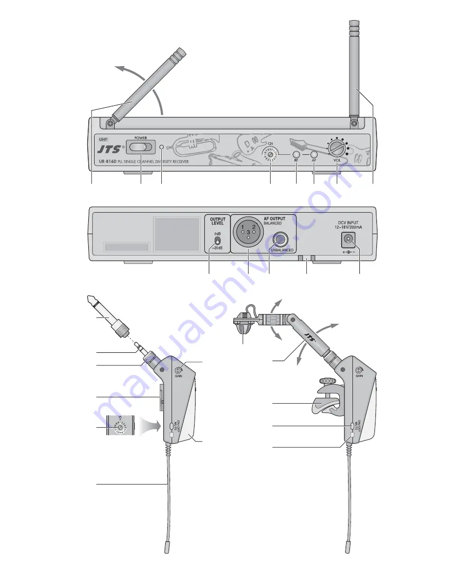 JTS UR-816 DSET/1 Instruction Manual Download Page 3