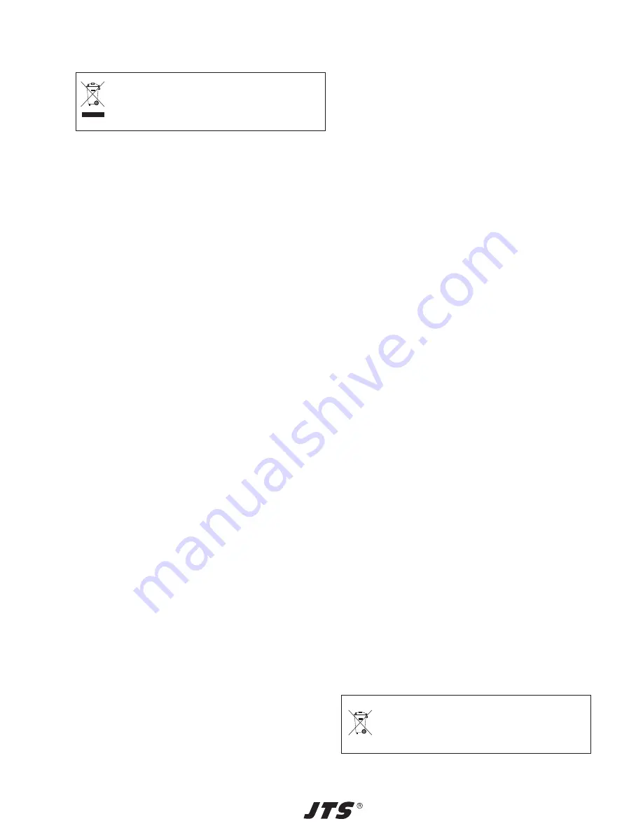 JTS UR-816 DSET/1 Instruction Manual Download Page 22