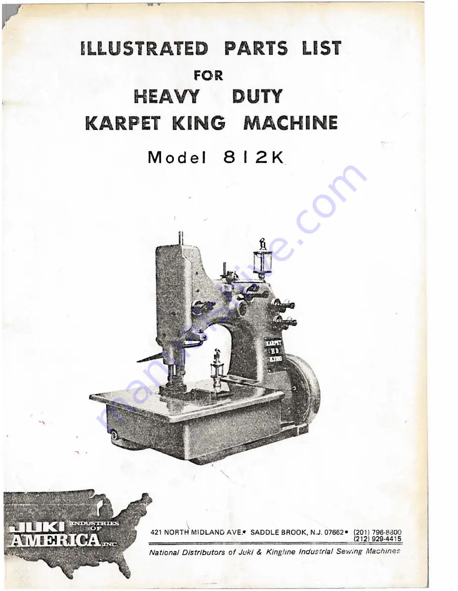 JUKI 812K Скачать руководство пользователя страница 1