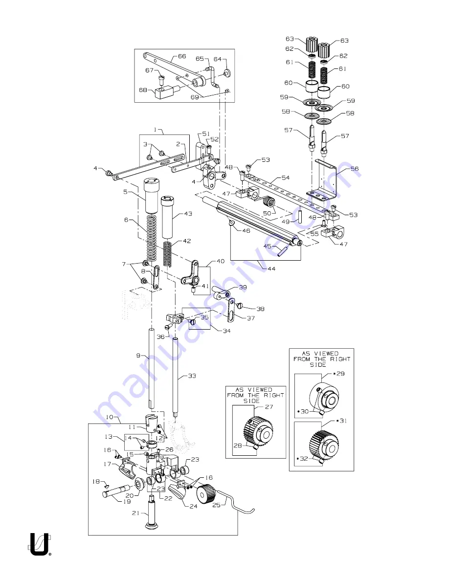 JUKI UnionSpecial 35800BLWG Adjusting Instructions / Illustrated Parts List Download Page 46