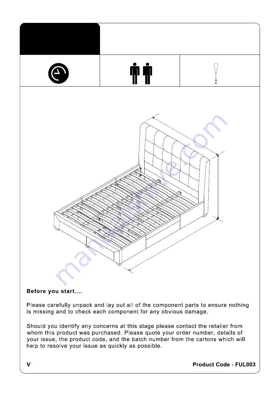 Julian Bowen Limited FUL003 Assembly Instructions Manual Download Page 1