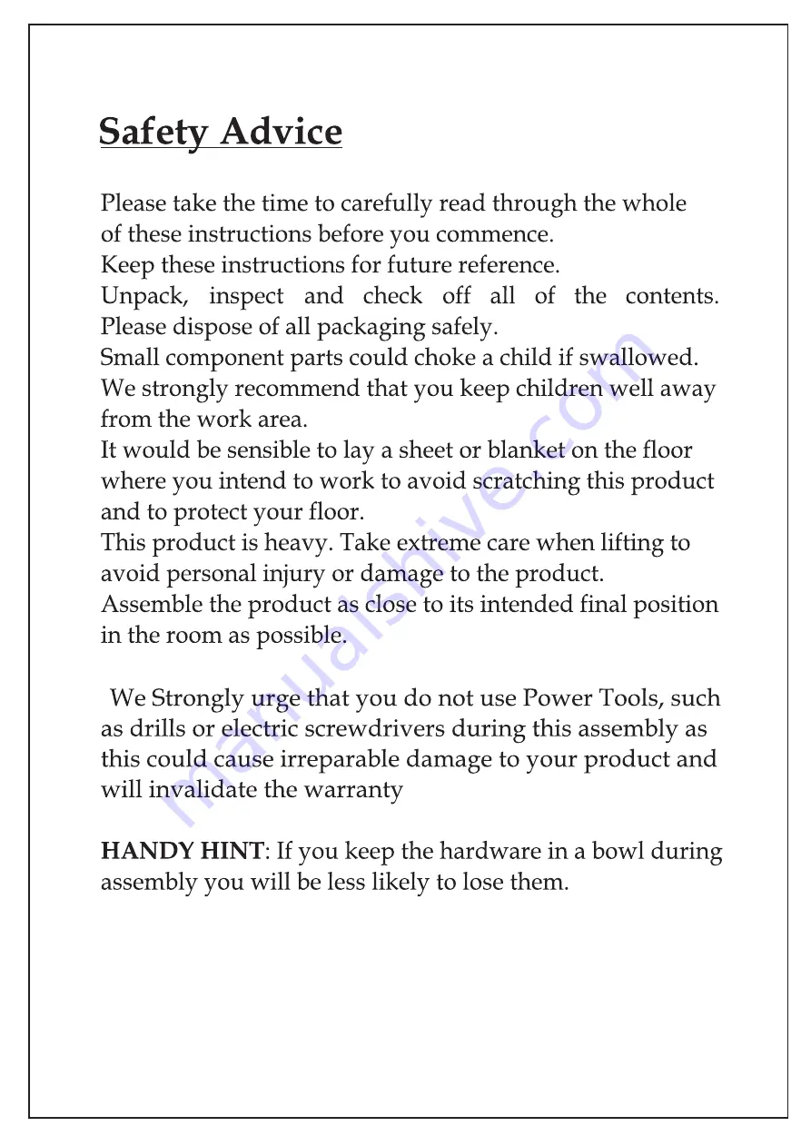 Julian Bowen Limited Luna LUN001 Assembly Instructions Manual Download Page 3