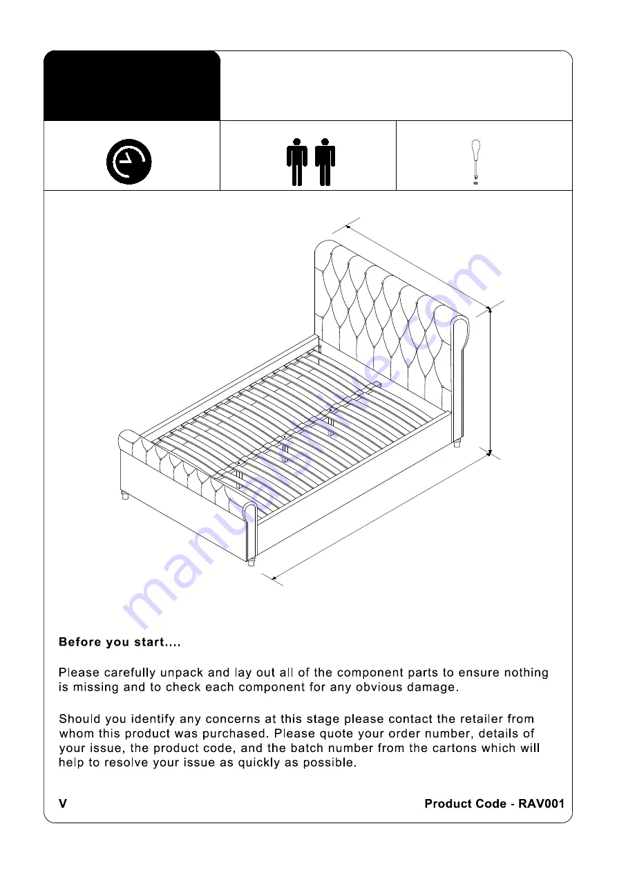 Julian Bowen Limited RAV001 Assembly Instructions Manual Download Page 1