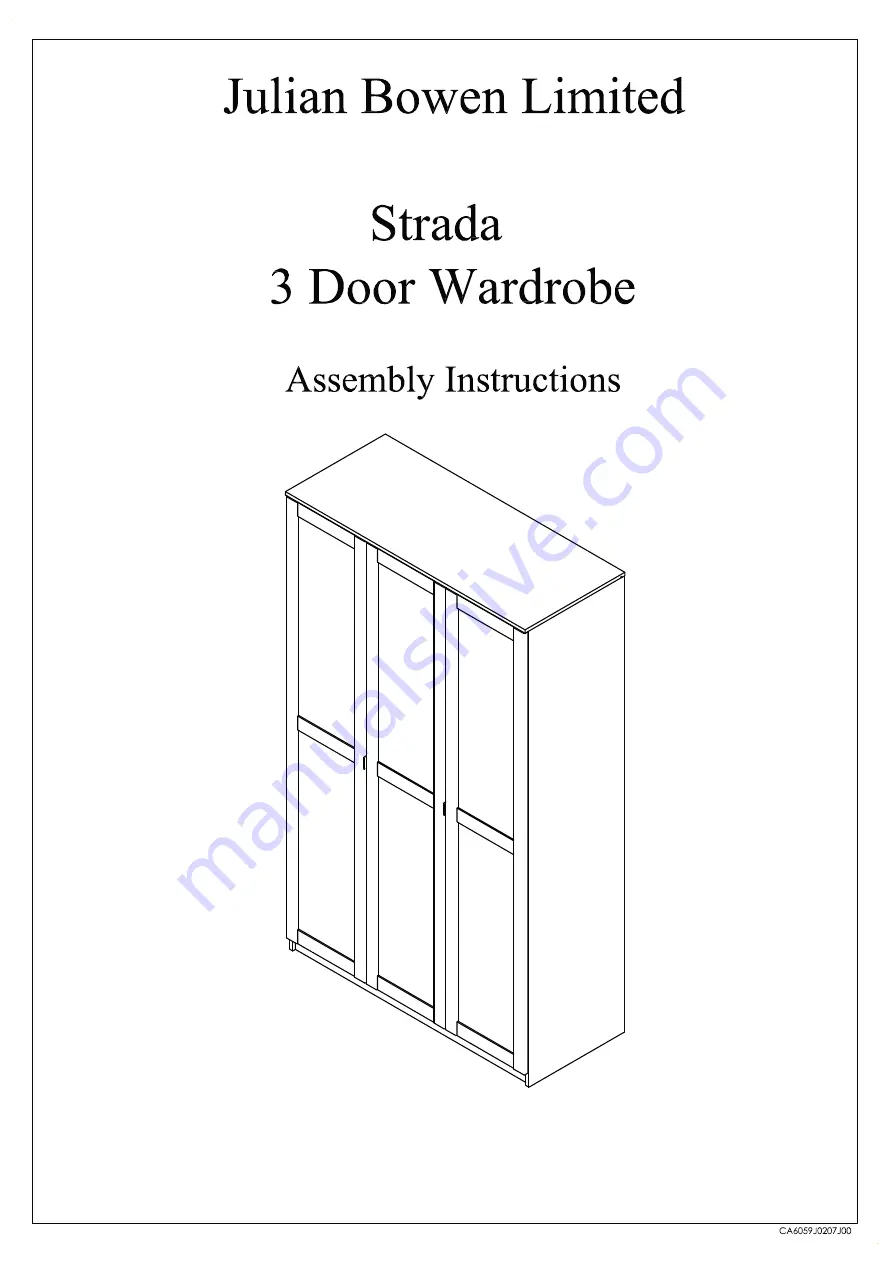 Julian Bowen Limited Strada 3 Door Wardrobe Скачать руководство пользователя страница 1