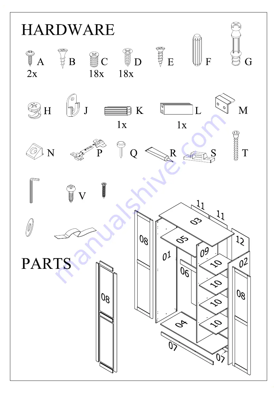 Julian Bowen Limited Strada 3 Door Wardrobe Assembly Instructions Manual Download Page 3