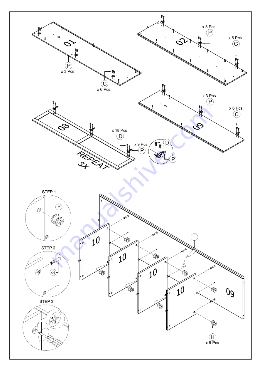 Julian Bowen Limited Strada 3 Door Wardrobe Скачать руководство пользователя страница 6