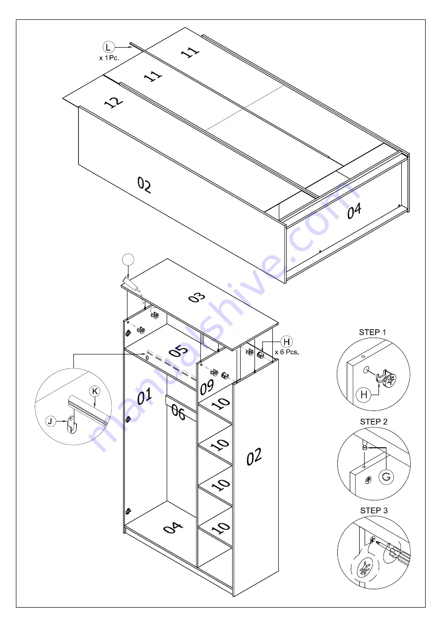 Julian Bowen Limited Strada 3 Door Wardrobe Скачать руководство пользователя страница 10