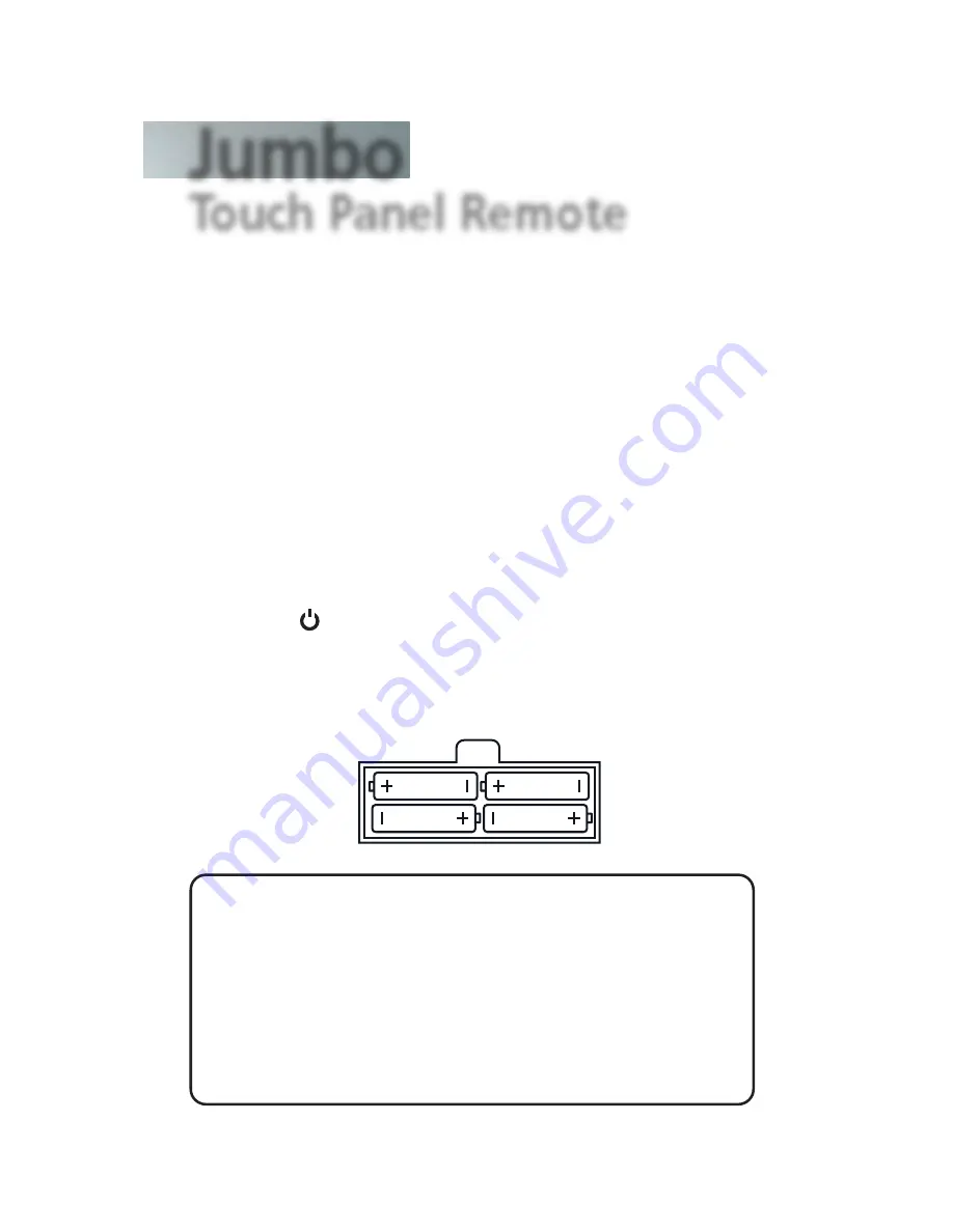 Jumbo Touch Panel Remote Operation Manual Download Page 1