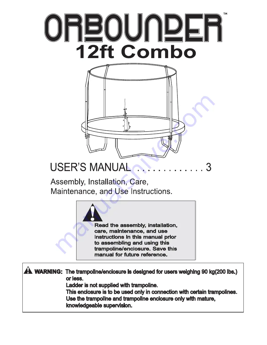 Jumpking Orbounder 12ft Combo YJ Скачать руководство пользователя страница 1