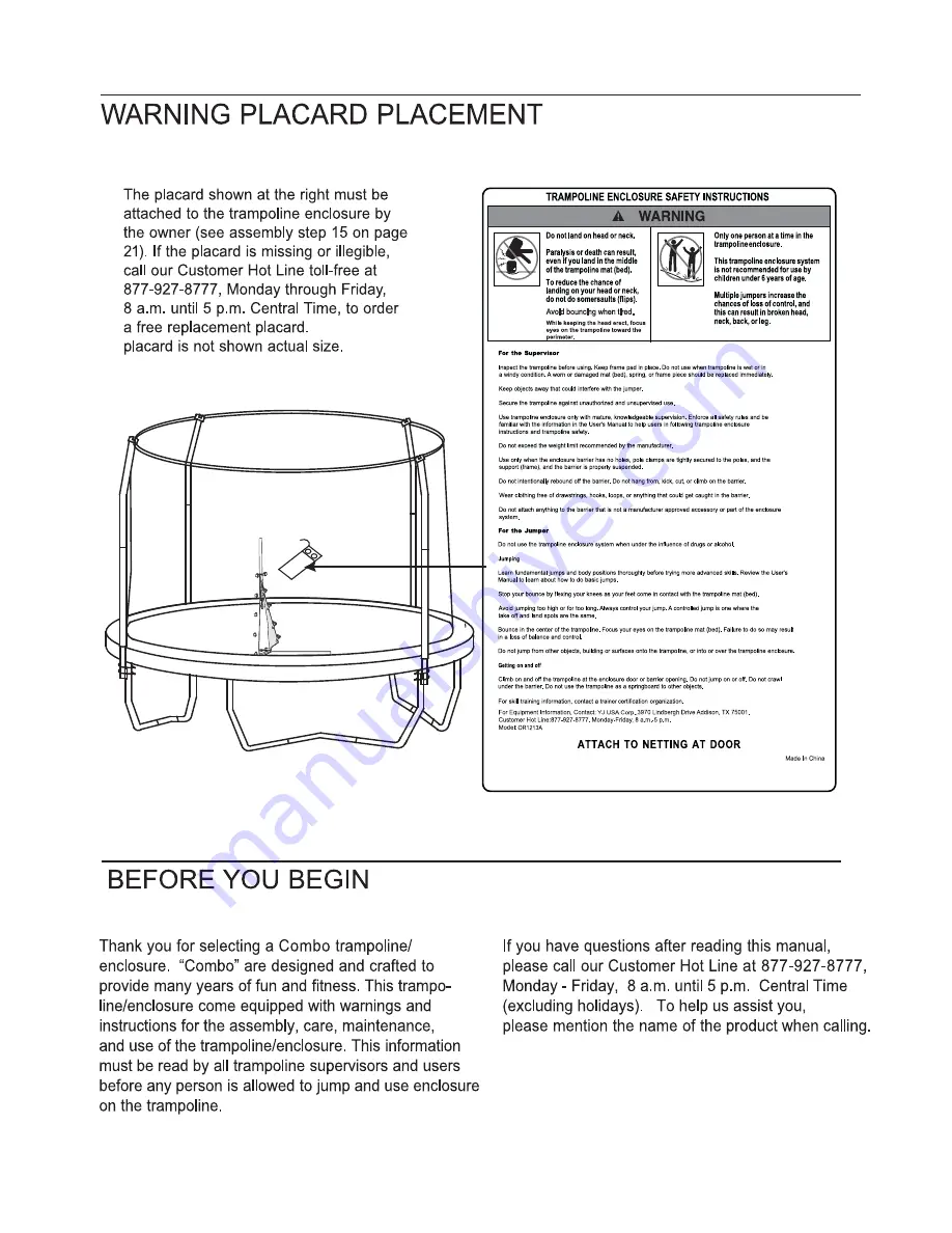 Jumpking Orbounder 12ft Combo YJ User Manual Download Page 5