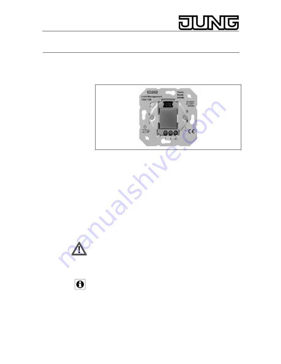 Jung 1254 TSE Operating Instructions Download Page 1