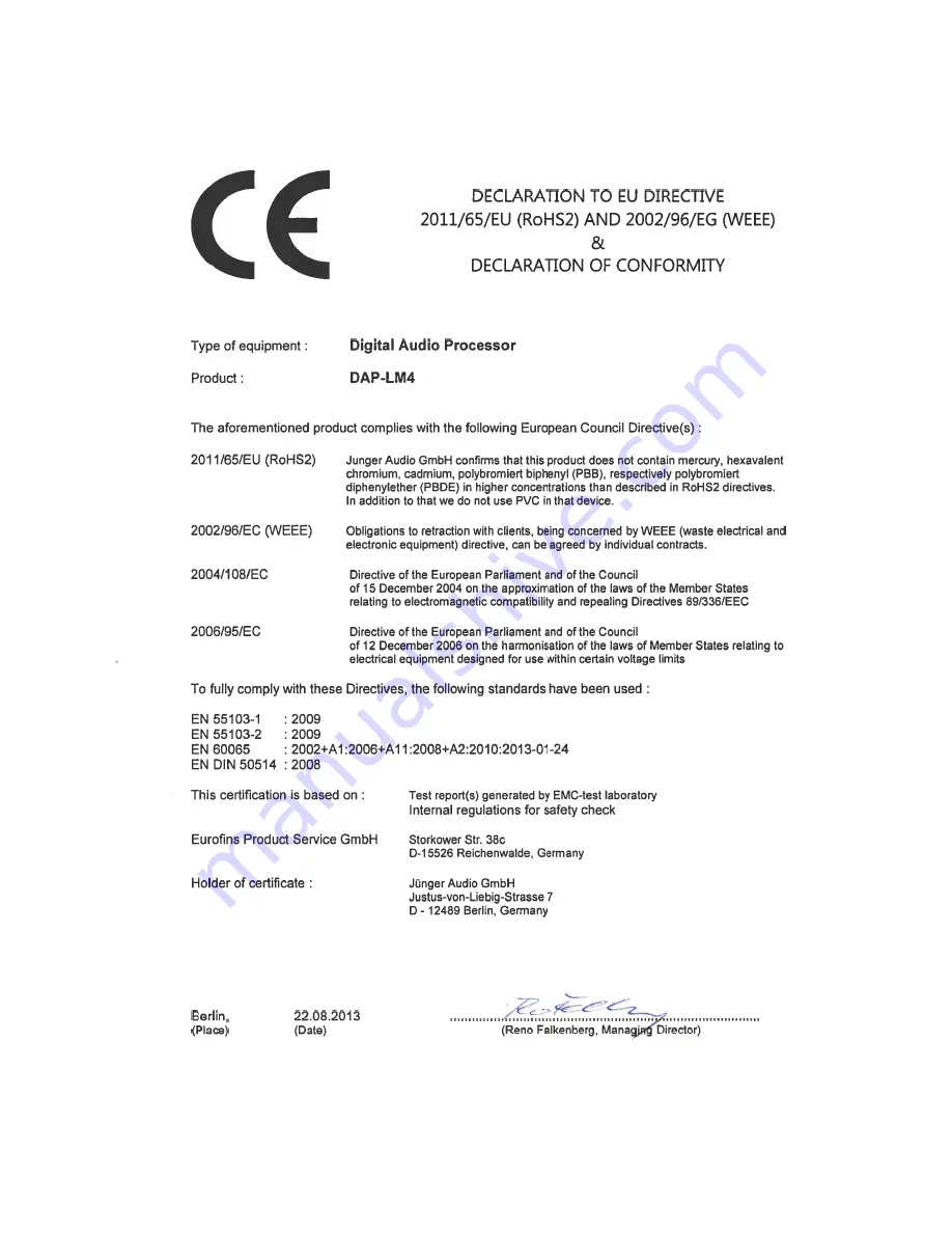 junger D-AP LM4 Manual Download Page 54