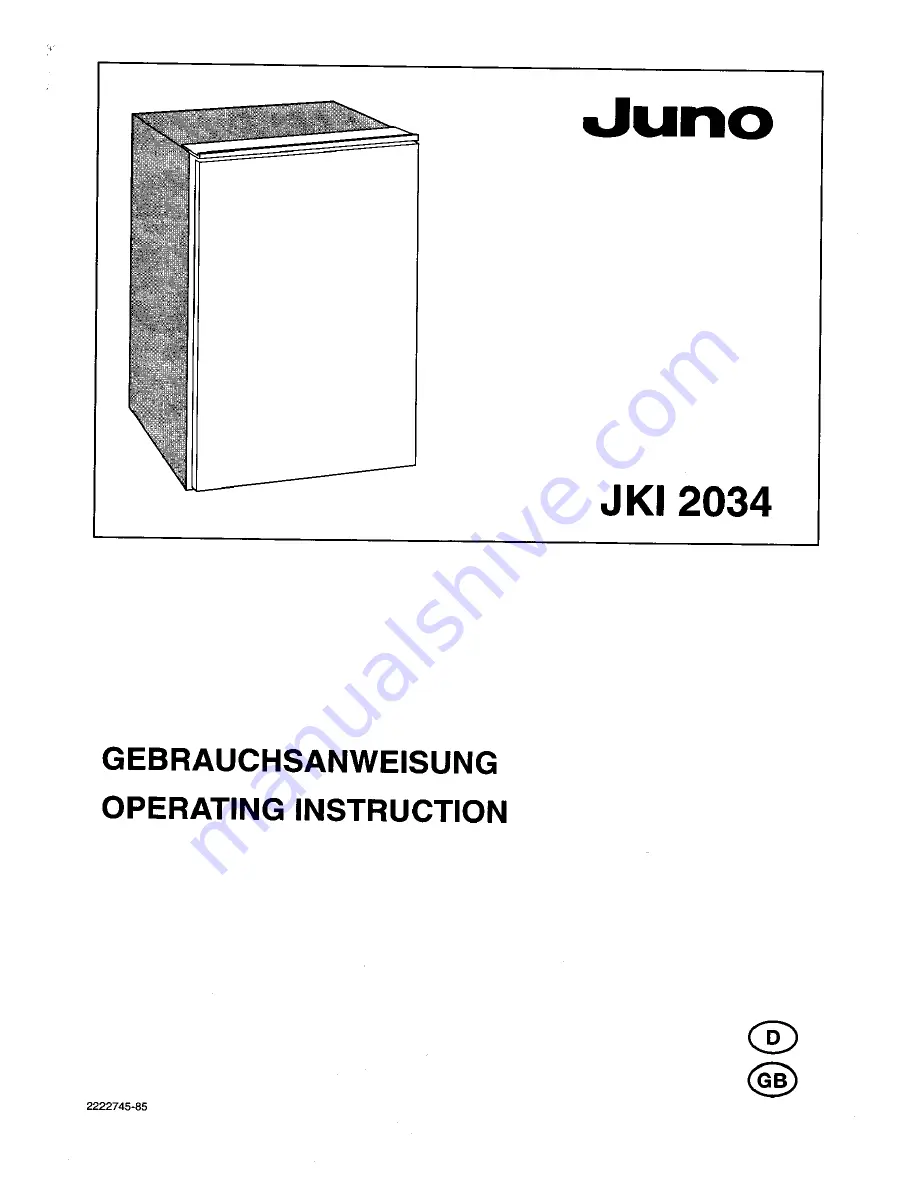 JUNO JKI2034 Operating Instructions Manual Download Page 1