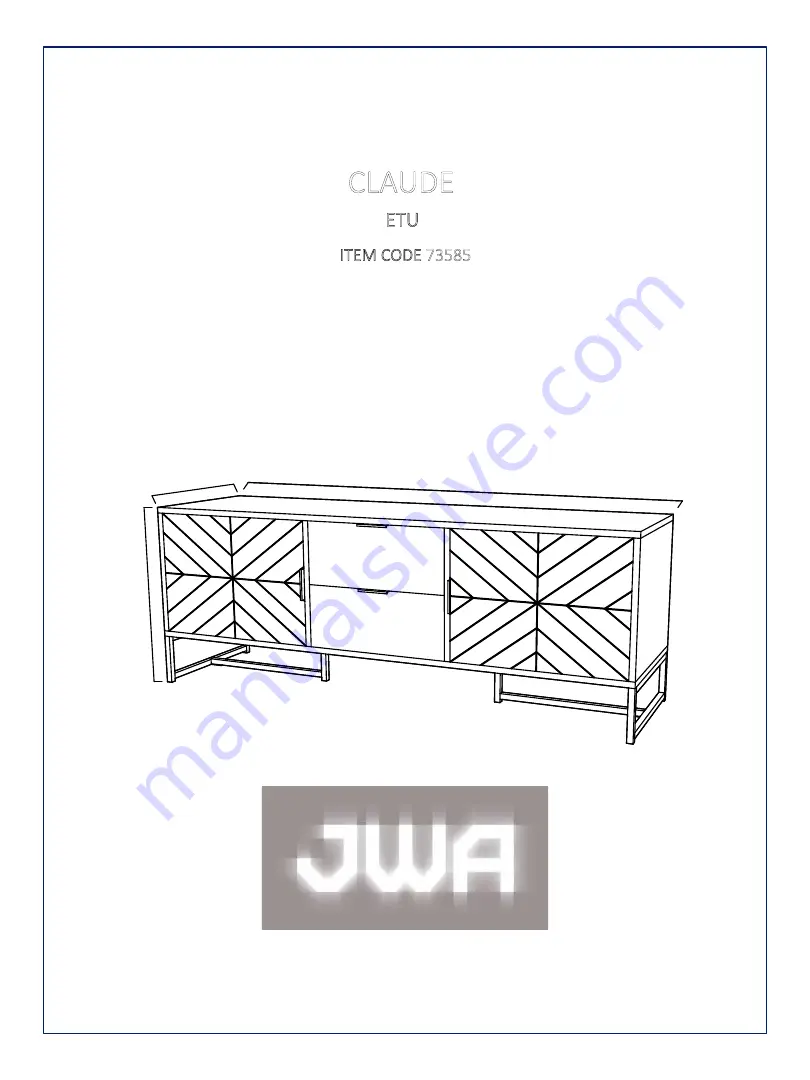 JWA CLAUDE 73585 Assembly Instruction Manual Download Page 1