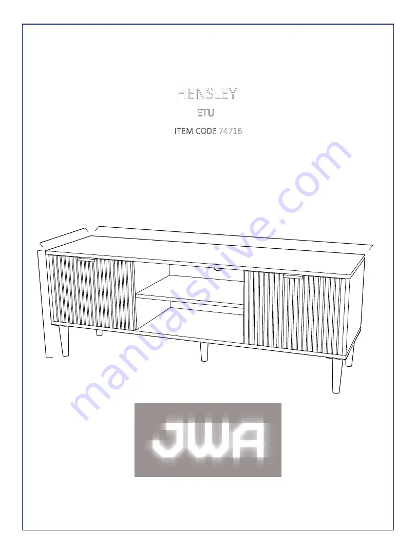 JWA HENSLEY 74716 Assembly Instruction Manual Download Page 1