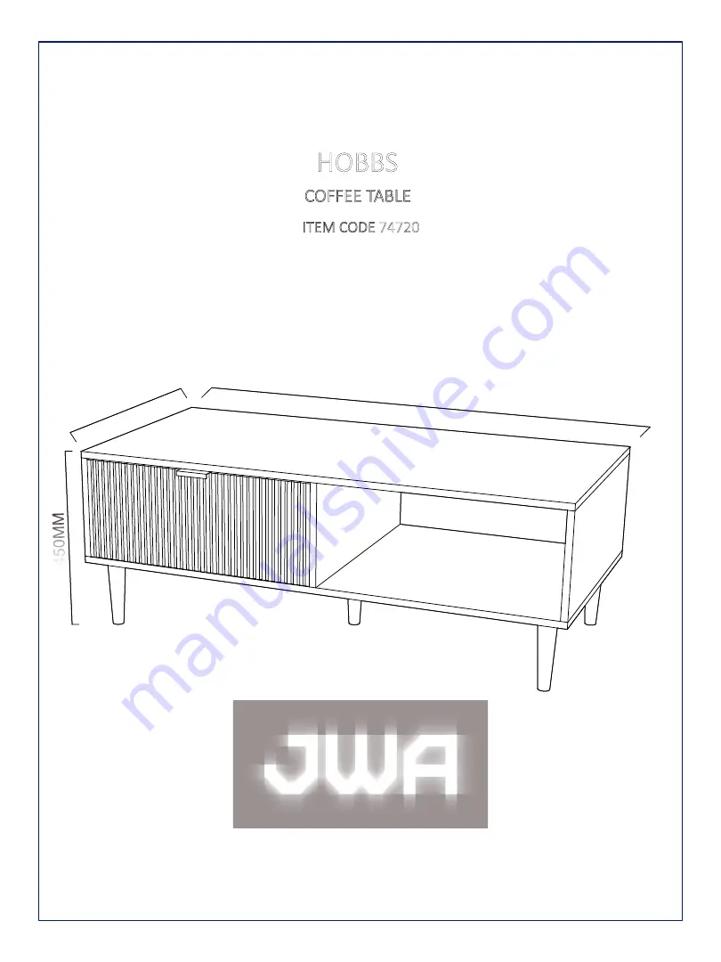 JWA HOBBS 74720 Assembly Instruction Manual Download Page 1