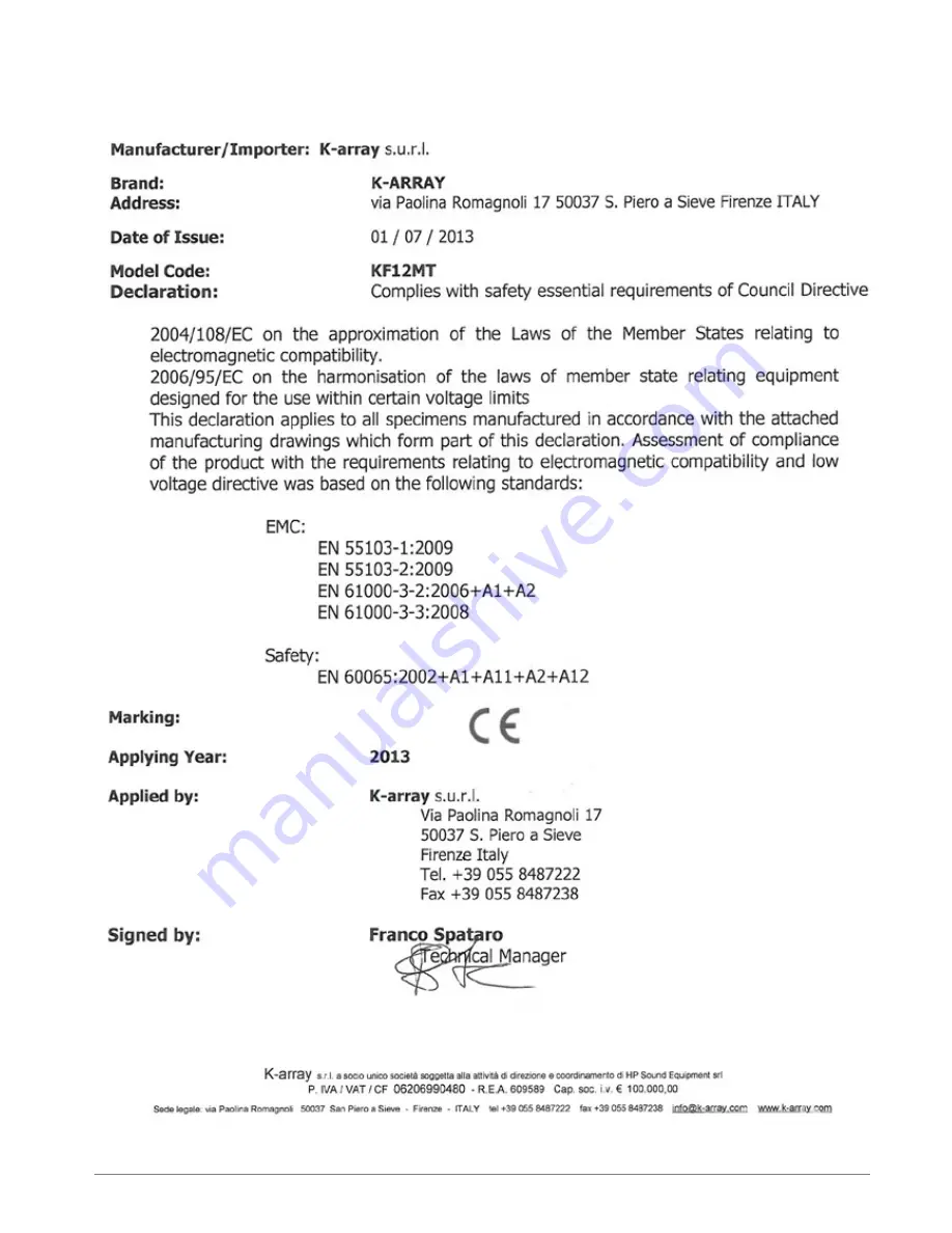 K-array Redline KF12MT User Manual Download Page 23