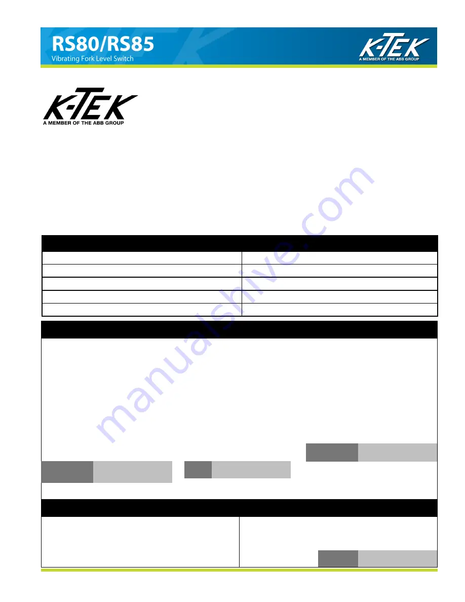 K-TEK RS80 Installation & Operator'S Manual Download Page 23