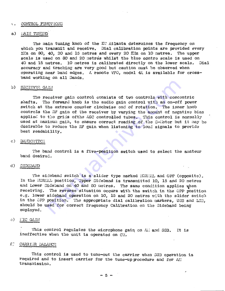 K.W. Electronics KW Atlanta Instruction Manual Download Page 7