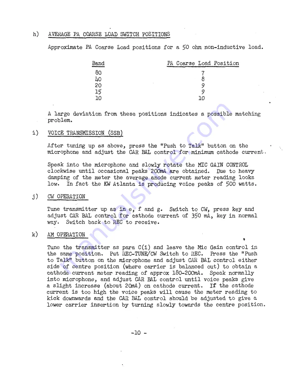 K.W. Electronics KW Atlanta Instruction Manual Download Page 12