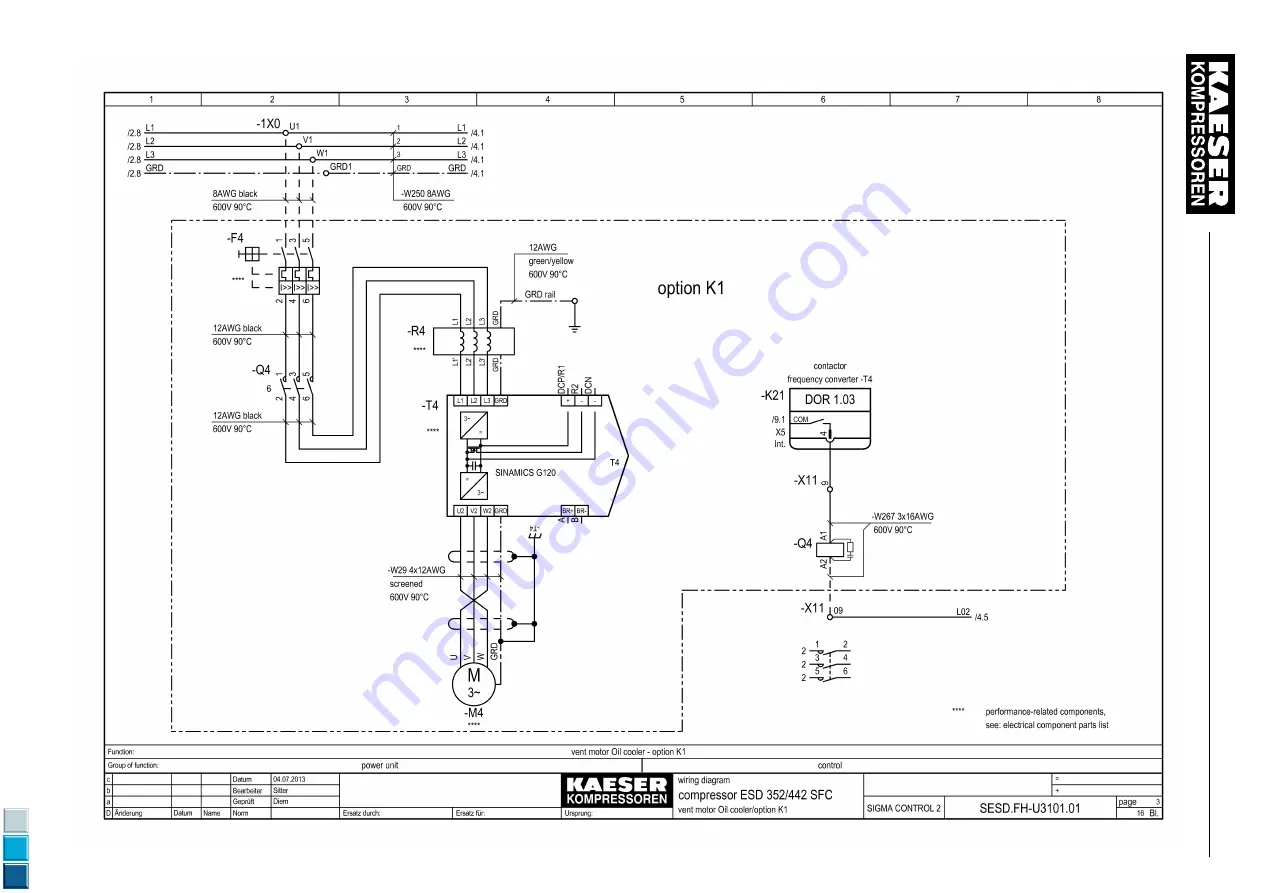 KAESER ESD 352 SFC Technical Documentation Manual Download Page 149