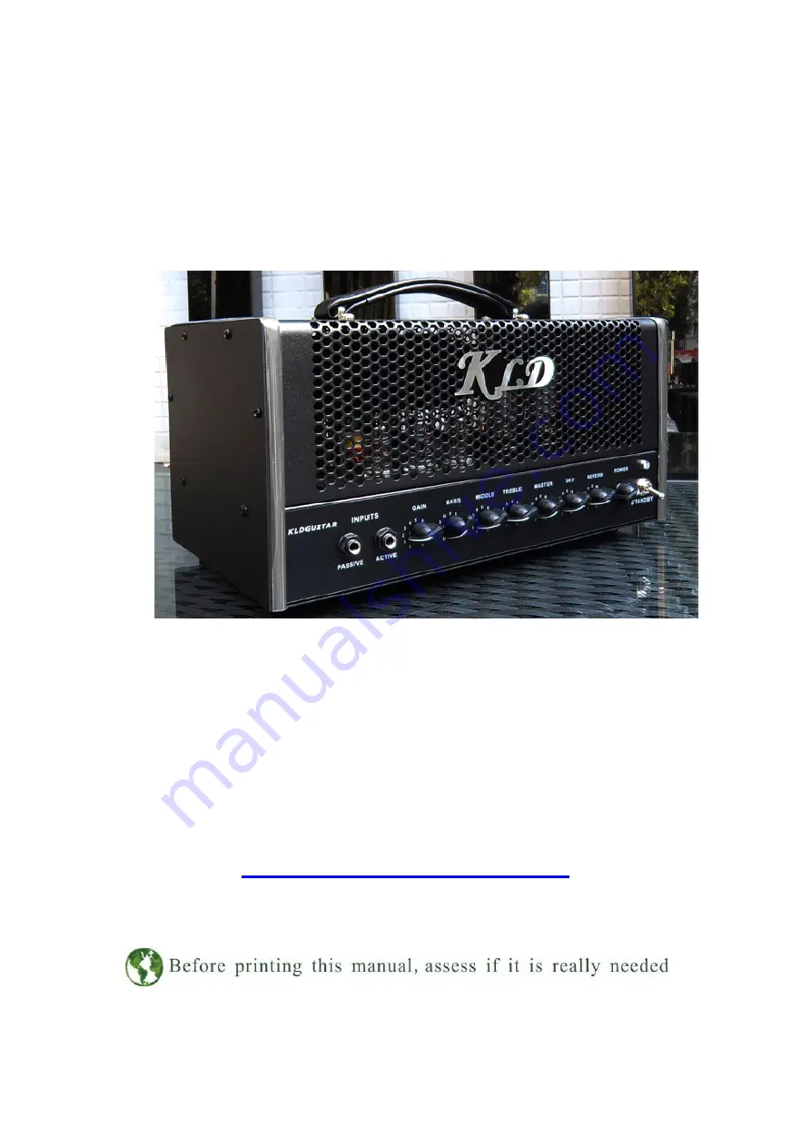 Kailing Electronic KLDGUITAR MOJO12HR Manual Download Page 1