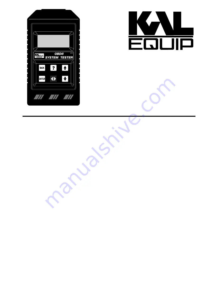 Kal-Equip OBD II System Tester 9615 Скачать руководство пользователя страница 1