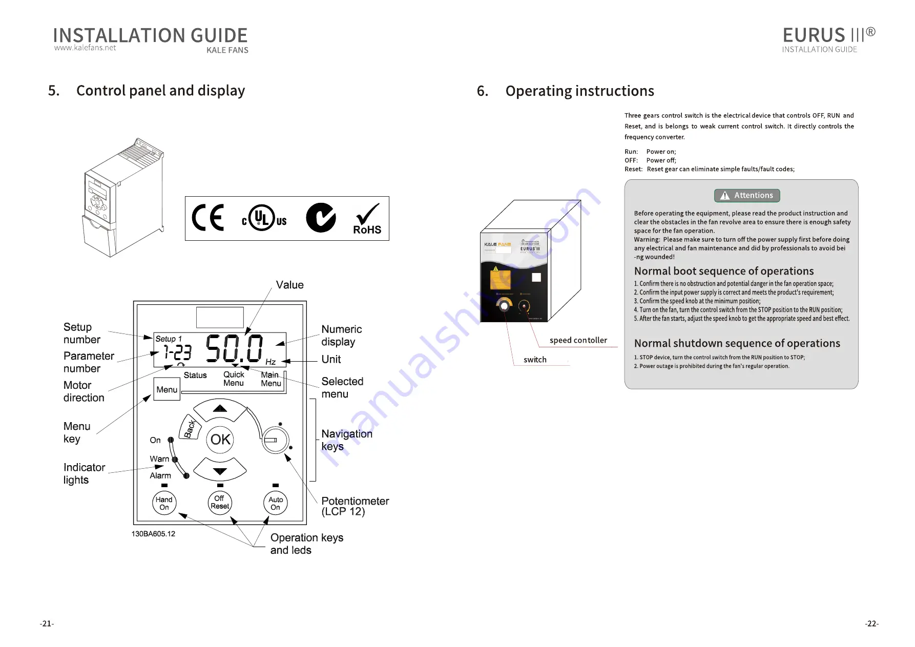 KALE FANS EURUS III Quick Installation Manual Download Page 13