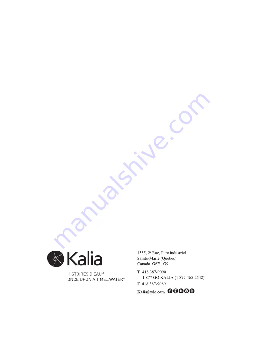 Kalia ELITO Surfer KF1037 Installation Instructions / Warranty Download Page 16