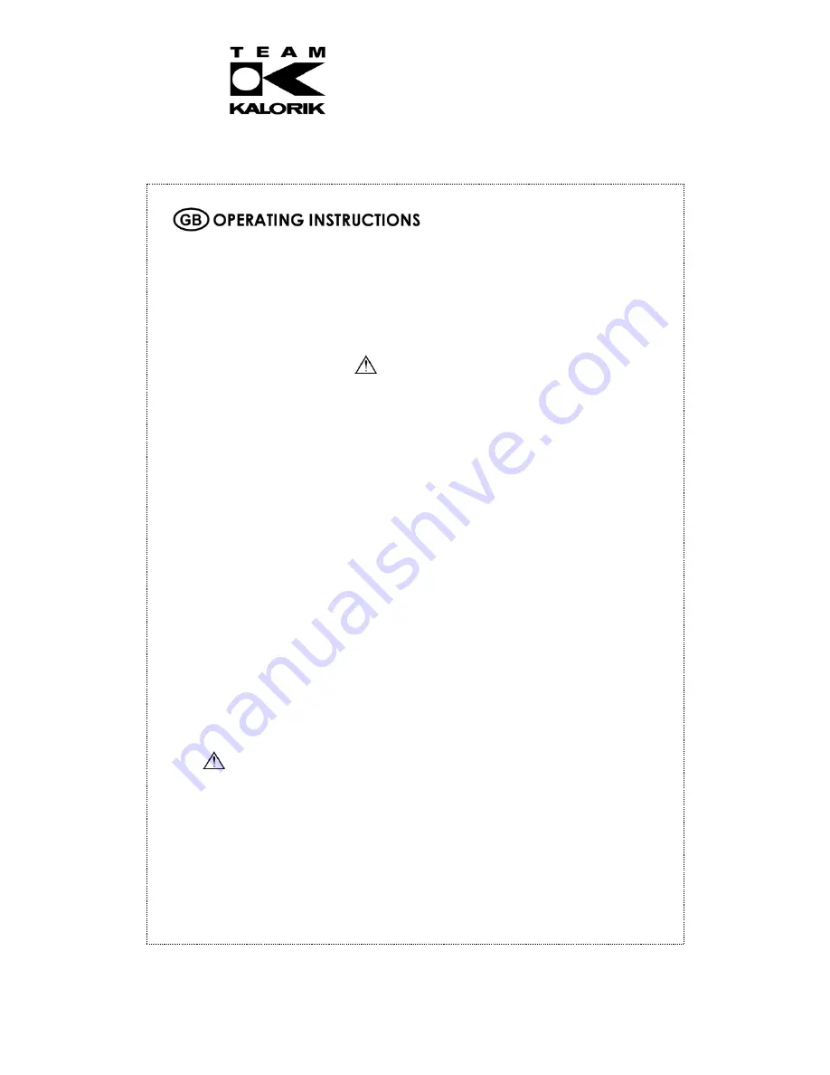 Kalorik TKG CV 1003 T User Manual Download Page 9