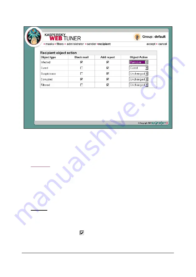 KAPERSKY ANTI-VIRUS - FOR FREEBSD-OPENBSD-BSDI MAIL SERVER User Manual Download Page 203