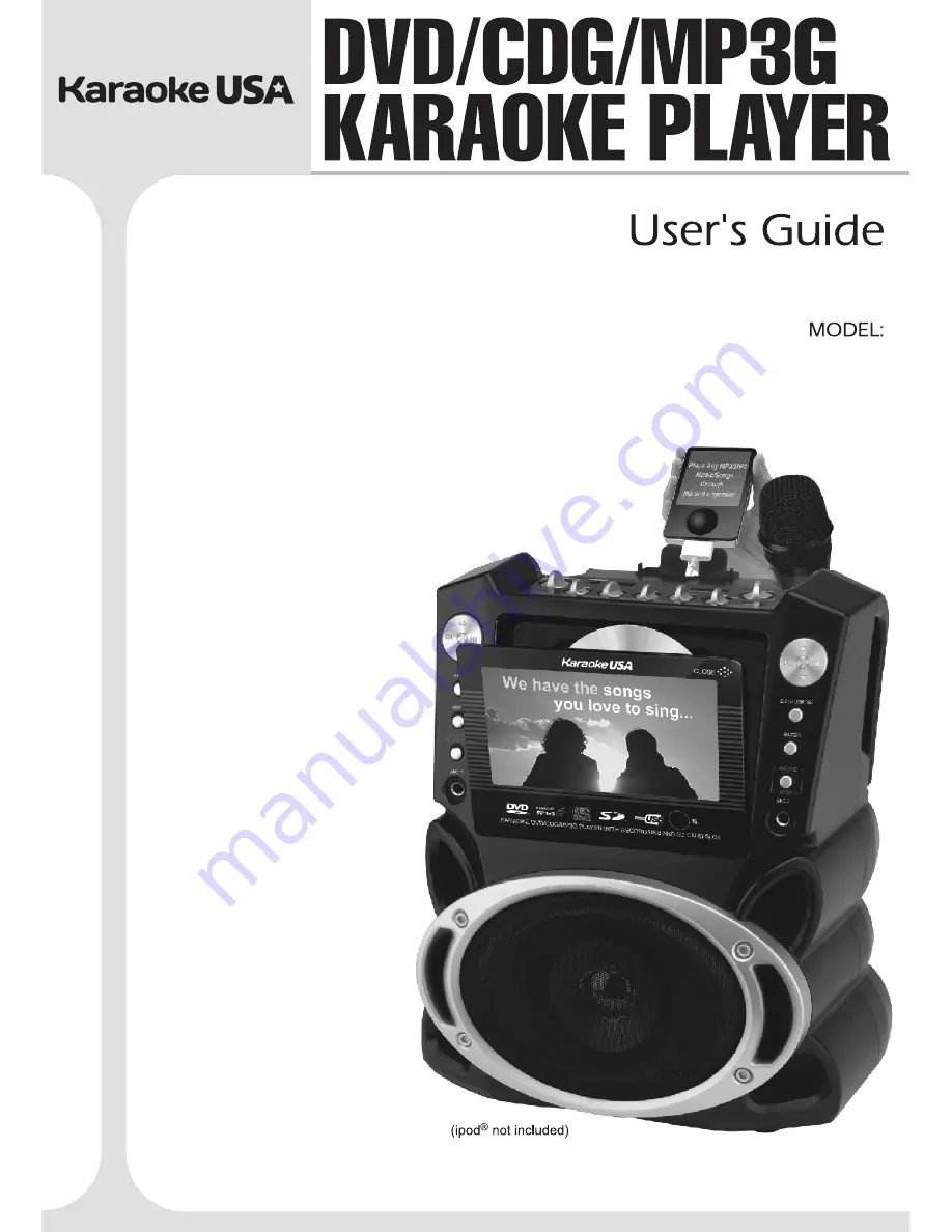 Karaoke USA GF829 User Manual Download Page 1