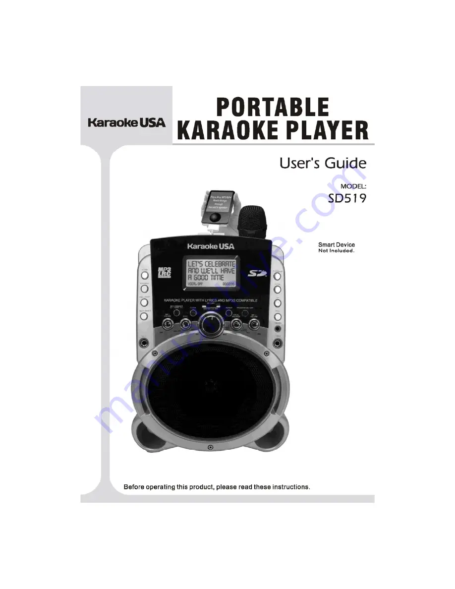 Karaoke USA SD519 Скачать руководство пользователя страница 1