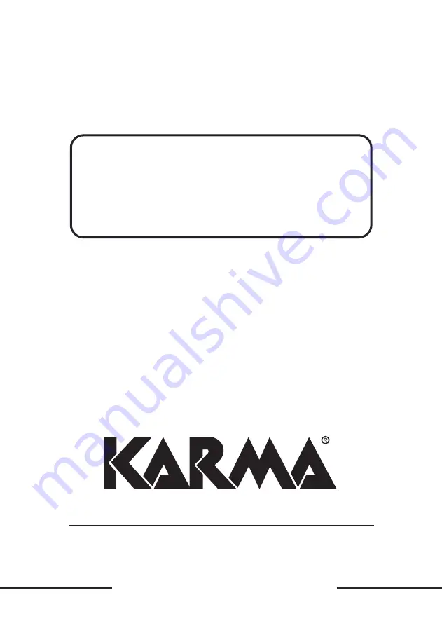 Karma HPS 44 Instruction Manual Download Page 1