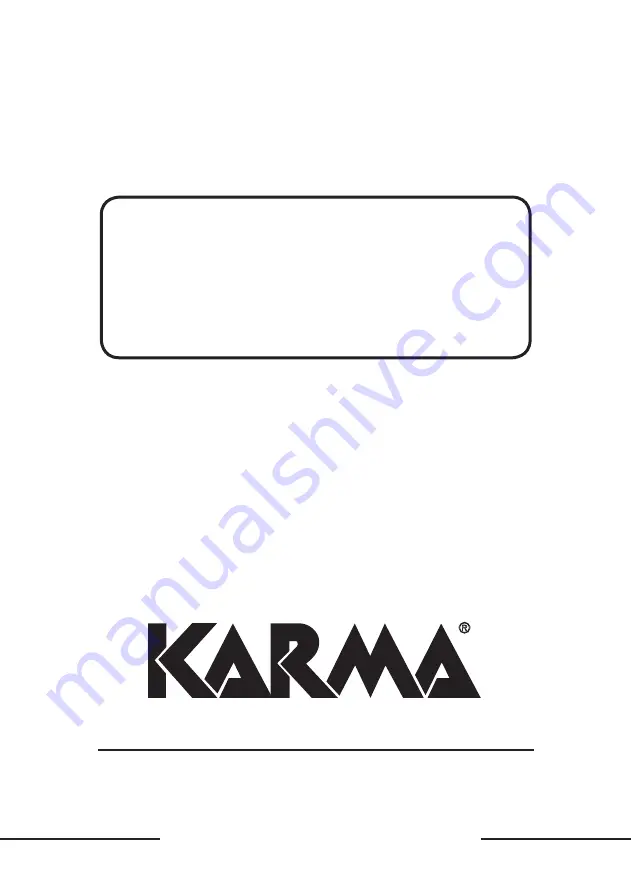 Karma HPS B6M Instruction Manual Download Page 1