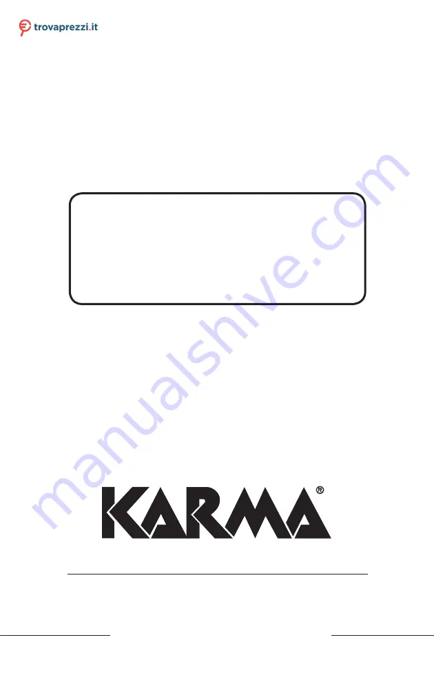 Karma HPSB 10 Instruction Manual Download Page 1