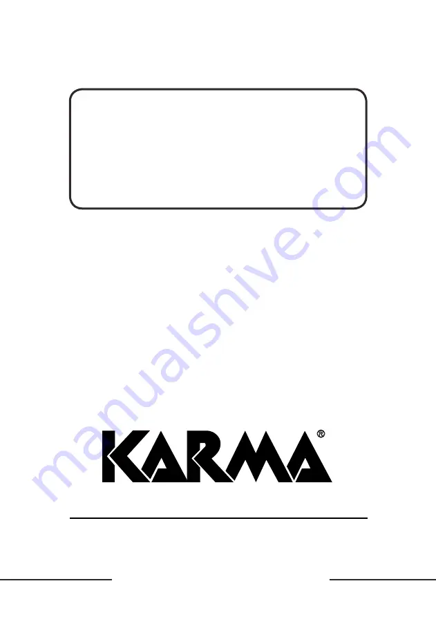 Karma TM WB4010 Instruction Manual Download Page 1