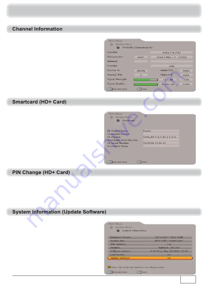 Kathrein UFS 931sw/HD+ Operating Manual Download Page 73